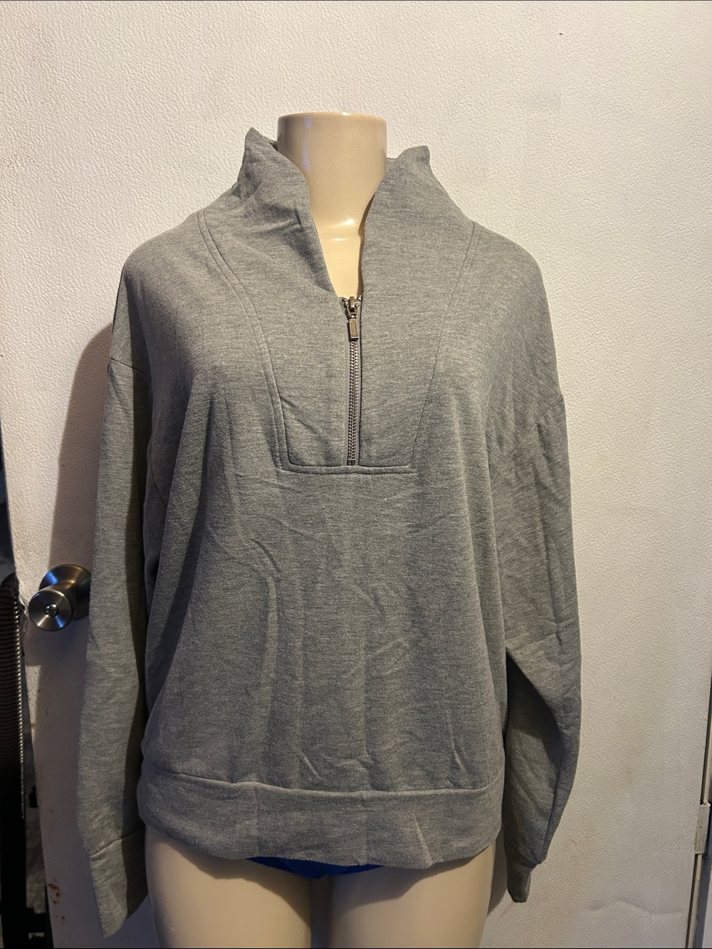 boxercraft men’s Light Gray Zip-Neck Pullover